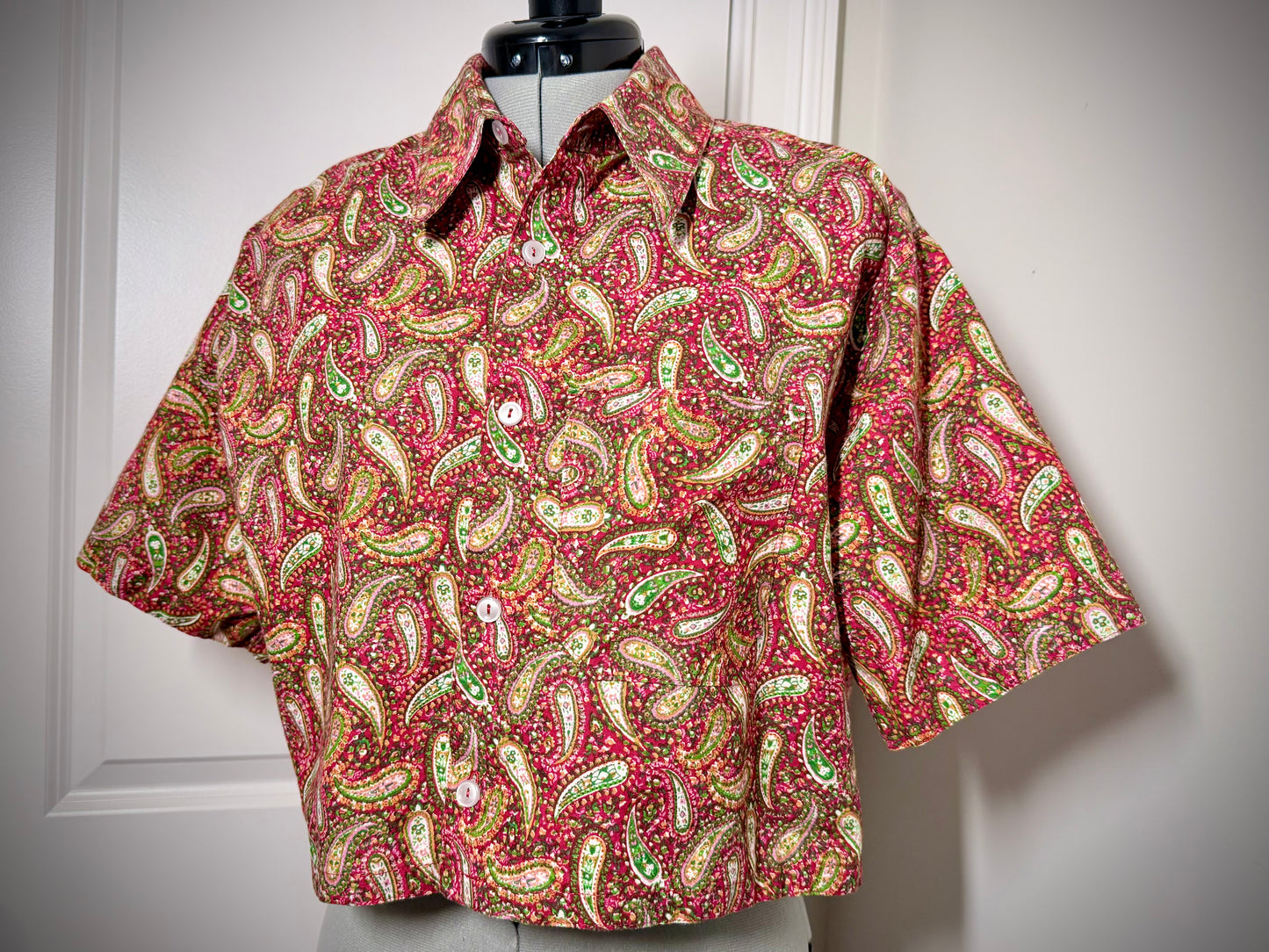 Crimson Paisley Studio Button-Up