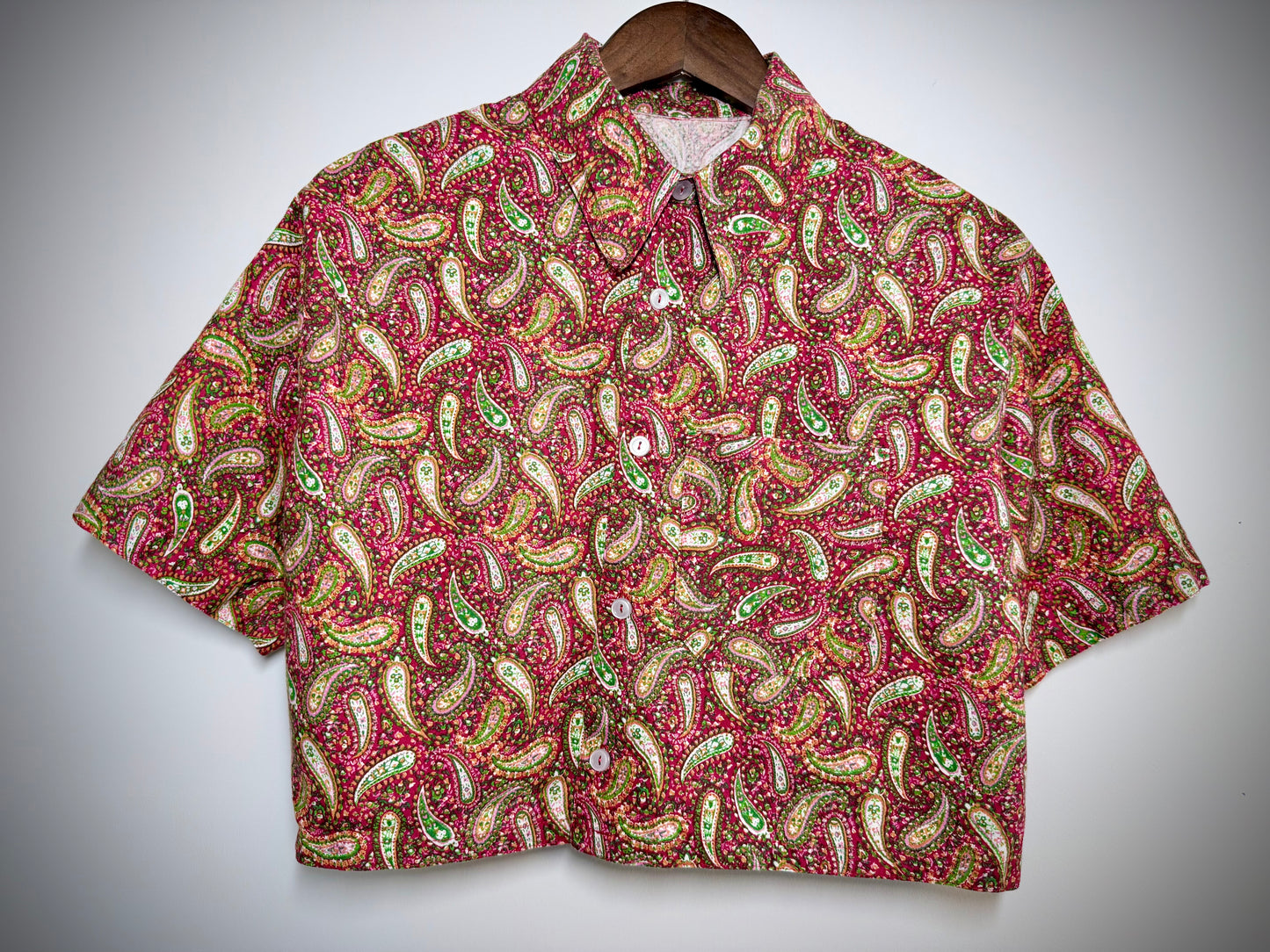Crimson Paisley Studio Button-Up