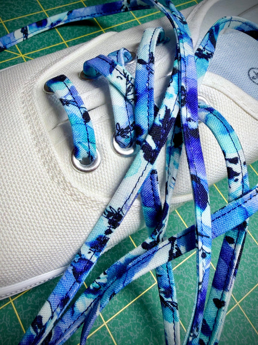 Blue Watercolor Shoelace/Drawstring